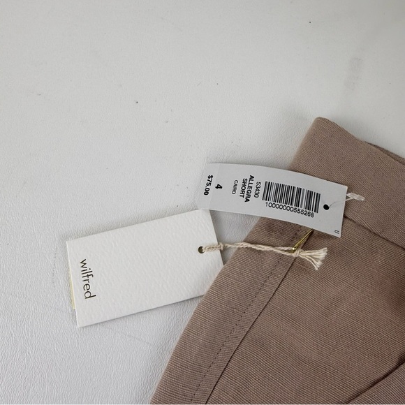 NWT Wilfred Allegra Tan Shorts with Cream Tie - Picture 3 of 8